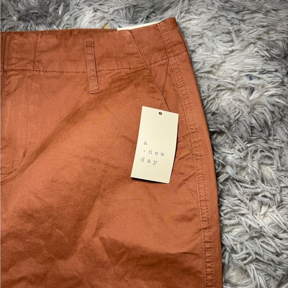 NWT A New Day Cotton Blend High-Rise Straight Leg Pants - Brown Size 4 - Picture 3 of 8